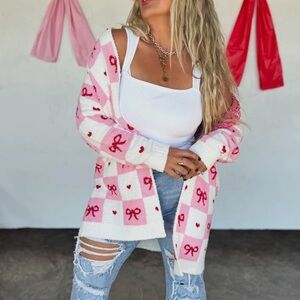 Preppy Pink Bow Cardigan super soft cloud style by blakeley